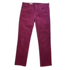 Gap 1969 Corduroy Pants Women Sz 27 Real Straight Plum Mid Rise Stretch